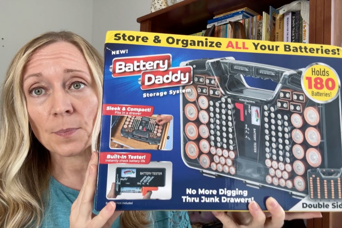 Jen holding a Battery Daddy in the box.