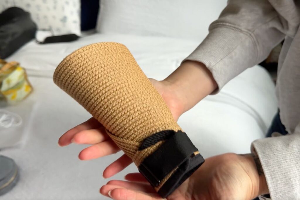 Sun visor rolled up for packing away