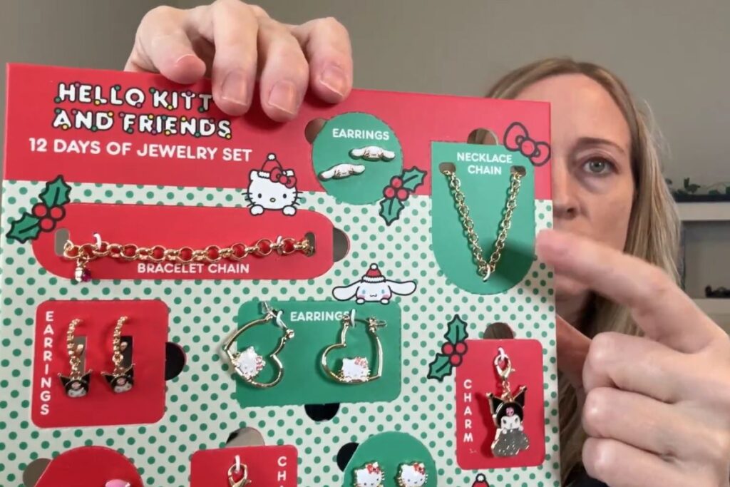 Hello Kitty jewelry advent calendar opened