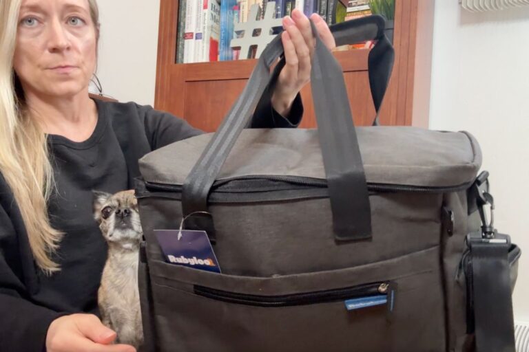 Holding a Rubyloo Doggy Bag next to The Little Bits