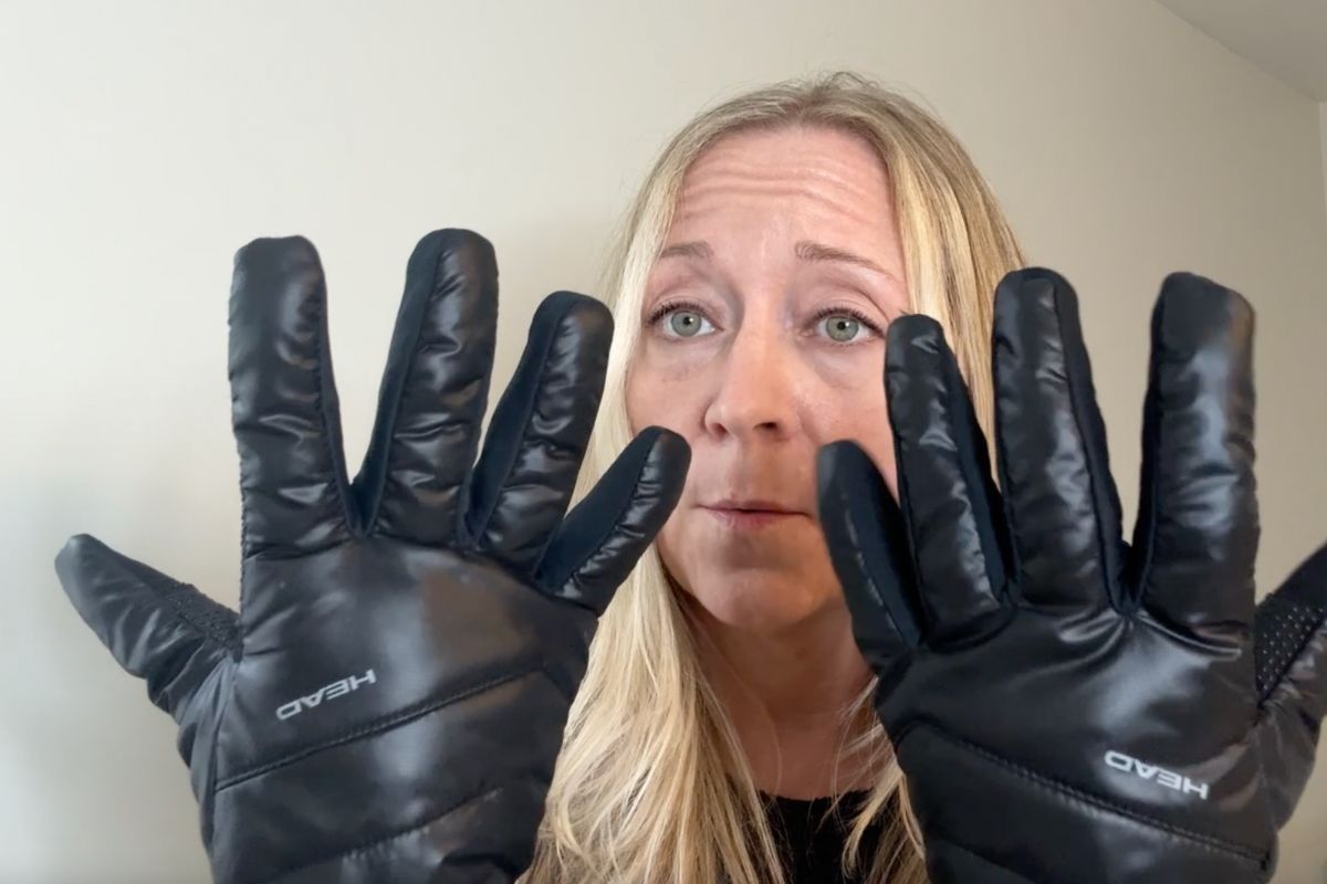 Jen wearing HEAD winter gloves