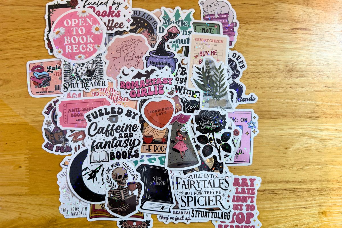 Romance book stickers
