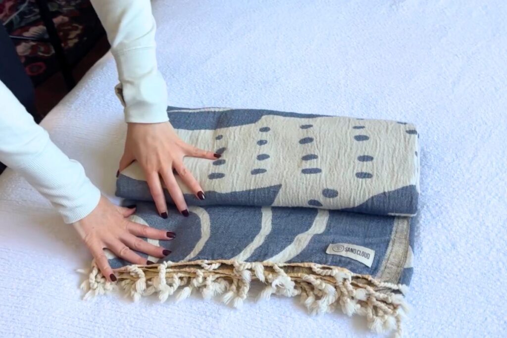 Sand towel beach towel folded